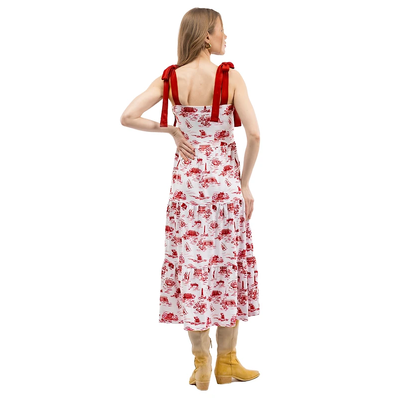 Women's Smith & Quinn  Crimson Alabama Tide Tied Shoulder Tiered Maxi Dress