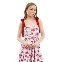 Women's Smith & Quinn  Crimson Alabama Tide Tied Shoulder Tiered Maxi Dress