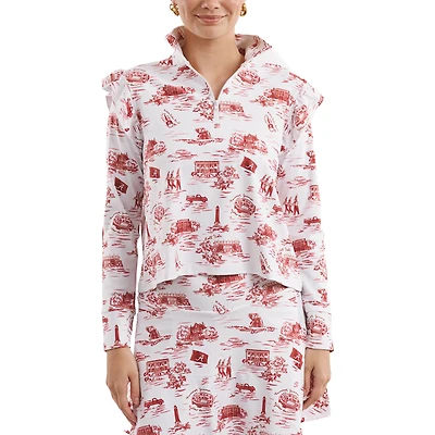 Haut Grayson pour femme Smith & Quinn blanc/cramoisi Alabama Crimson Tide Tailgate Collection