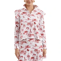 Haut Grayson pour femme Smith & Quinn blanc/cramoisi Alabama Crimson Tide Tailgate Collection