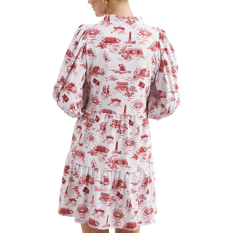 Robe Tory blanche/cramoisie pour femme de la collection Tailgate l'Alabama Crimson Tide Smith & Quinn