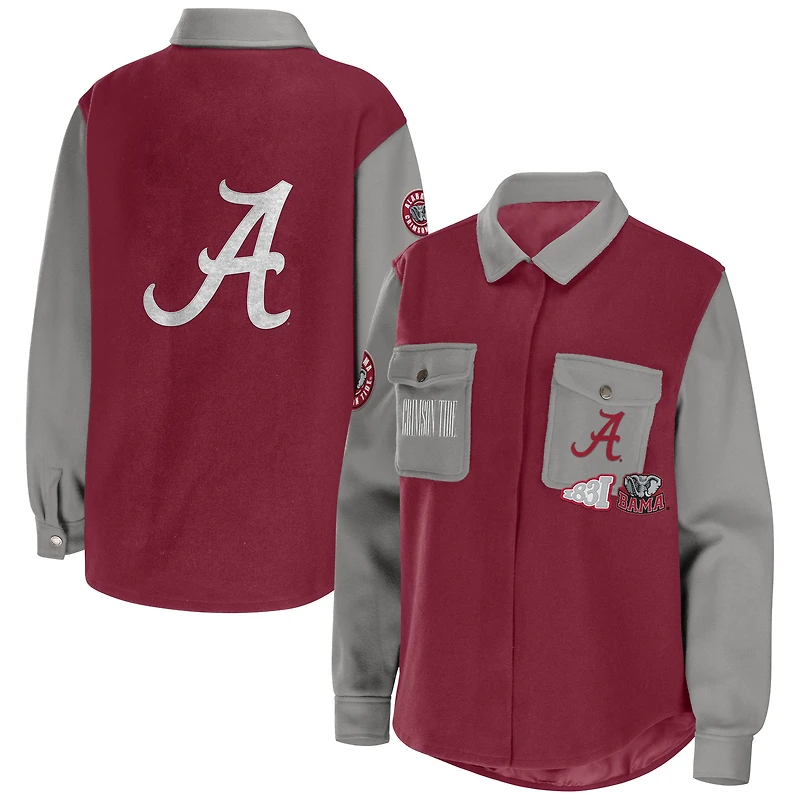 Veste chemise boutonnée Crimson Alabama Tide de la marque WEAR by Erin Andrews pour femmes