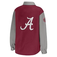 Women's WEAR by Erin Andrews Crimson Alabama Tide Button-Up Shirt Jacket