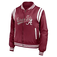 WEAR by Erin Andrews Crimson Alabama Tide Football Bomber Full-Zip Jacket