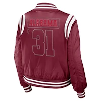 WEAR by Erin Andrews Crimson Alabama Tide Football Bomber Full-Zip Jacket