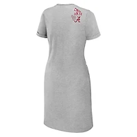 Women's WEAR by Erin Andrews Heather Gray Alabama Crimson Tide Knotted T-Shirt Dress