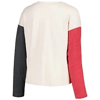 Wes & Willy Cream Alabama Crimson Tide T-shirt et short à manches longues col en V pour femme