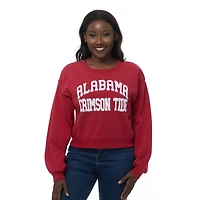 Women's ZooZatz Crimson Alabama Tide Chenille Cropped Sweatshirt