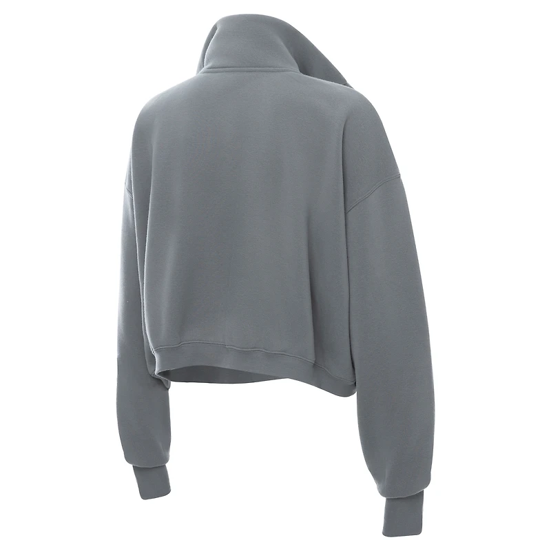 Sweat-shirt court à demi-boutons-pression ZooZatz gris pour femme, Alabama Crimson Tide