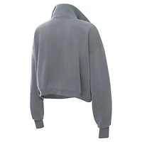 Sweat-shirt court à demi-boutons-pression ZooZatz gris pour femme, Alabama Crimson Tide