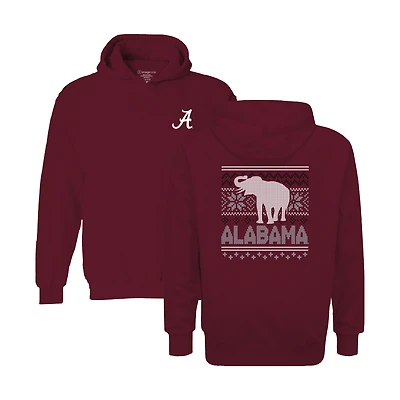 Youth  Cardinal Alabama Crimson Tide Classic Holiday Sweater Hoodie