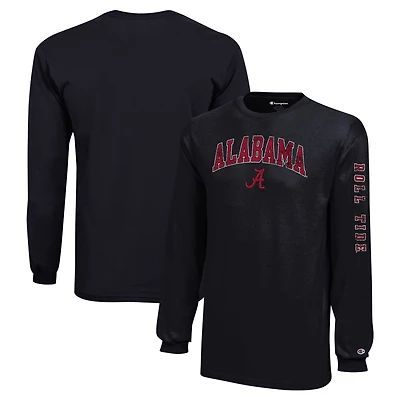 T-shirt à manches longues avec logo vieilli Alabama Crimson Tide Champion des jeunes