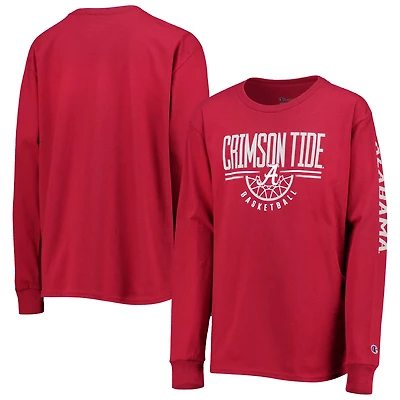 Youth Champion Crimson Alabama Tide Basketball Long Sleeve T-Shirt