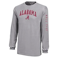 Youth Champion Gray Alabama Crimson Tide Distressed Arch Over Logo Long Sleeve T-Shirt