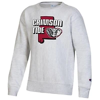 Chandail à enfiler tissage inversé Champion Alabama Crimson Tide gris chiné pour jeune