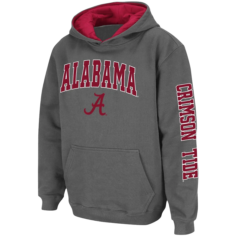 Sweat à capuche Youth Colosseum Charcoal Alabama Crimson Tide 2-Hit Team
