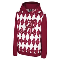 Sweat à capuche enfiler Dealio pour jeunes Colosseum Crimson Alabama Tide Argyle