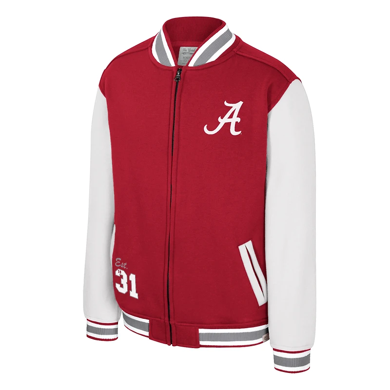 Blouson aviateur entièrement zippé Youth Colosseum Crimson Alabama Tide Grand Tour