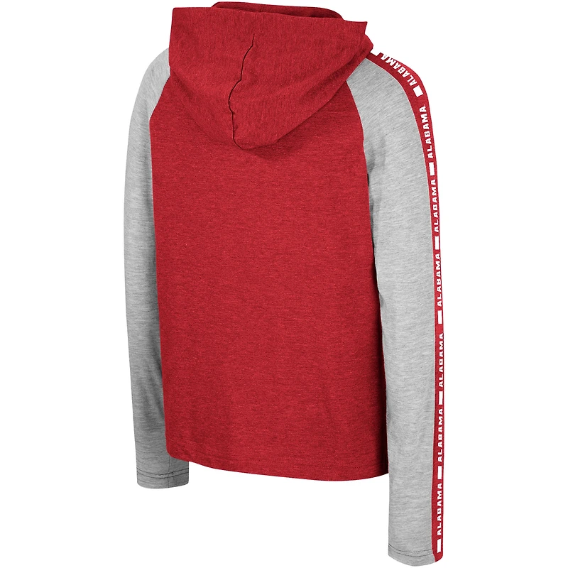 T-shirt à capuche manches longues Colosseum Crimson Alabama Tide Ned Raglan pour jeunes
