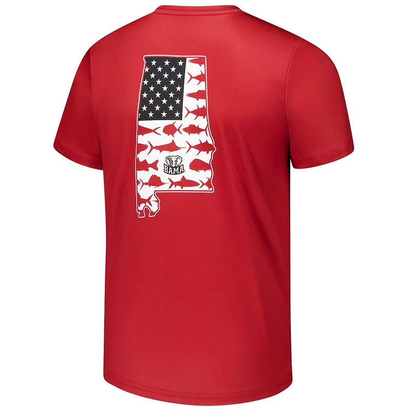 T-shirt Omni-Shade Terminal Tackle pour jeunes Columbia Crimson Alabama Tide