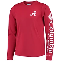 Youth Crimson Alabama Tide PFG Terminal Tackle Long Sleeve Omni-Shade T-Shirt