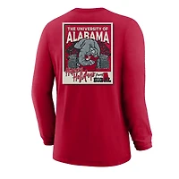 T-shirt à manches longues pour jeunes, motif Polaroid enneigé, Alabama Crimson Tide