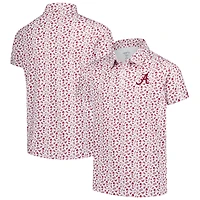 Youth Garb Crimson Alabama Tide Tom Allover Print Performance Polo