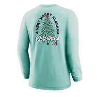 T-shirt à manches longues vert clair pour jeunes, motif sapin de Noël
