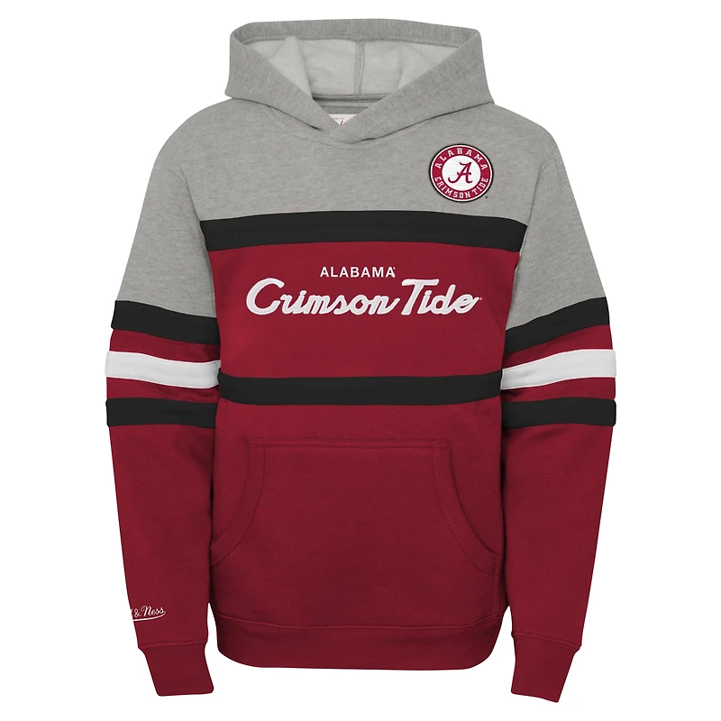 Sweat à capuche Mitchell & Ness Crimson Alabama Tide Head Coach pour jeunes