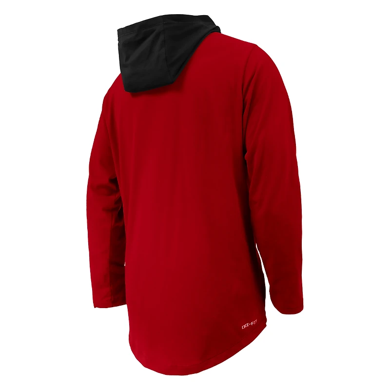 Youth Nike Crimson Alabama Tide Sideline Performance Long Sleeve Hoodie T-Shirt