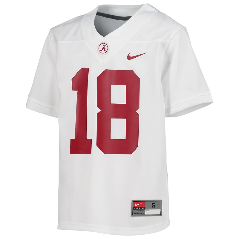 Youth Nike #18 White Alabama Crimson Tide Untouchable Football Team Jersey