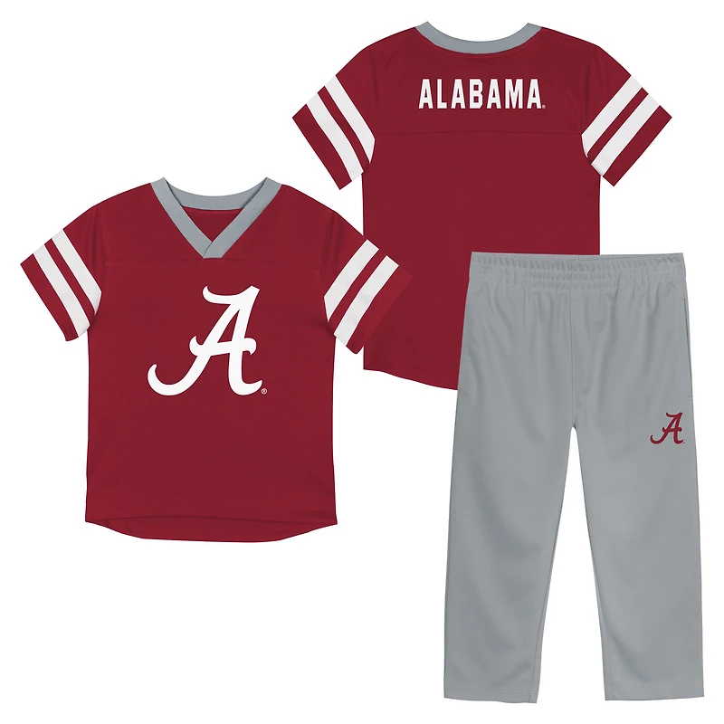 Youth Outerstuff Crimson Alabama Tide Red Zone Two-Piece V-Neck Top and Pants Set