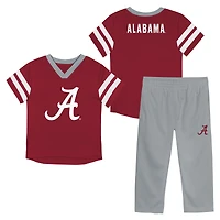 Youth Outerstuff Crimson Alabama Tide Red Zone Two-Piece V-Neck Top and Pants Set