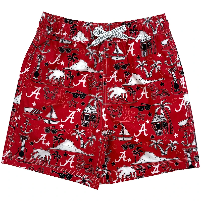 Maillot de bain pour jeunes Wes & Willy Crimson Alabama Tide Luau