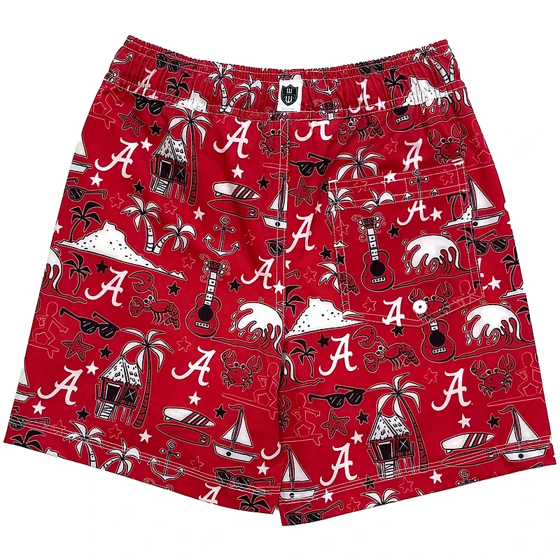 Maillot de bain pour jeunes Wes & Willy Crimson Alabama Tide Luau