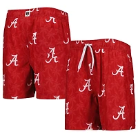 Short de bain à motif palmiers Wes & Willy Crimson, Alabama Crimson Tide
