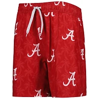 Short de bain Wes & Willy Crimson Alabama Tide Palm Tree pour jeune