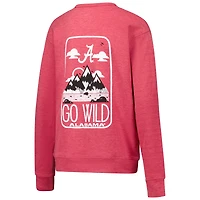Youth Wes & Willy Crimson Alabama Tide Tri-Blend Go Wild Pullover Sweatshirt