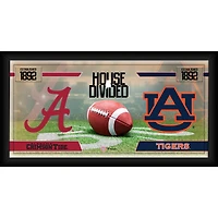 Alabama Crimson Tide vs. Auburn Tigers Framed 10" x 20" House Divided Football Collage