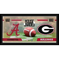 Alabama Crimson Tide vs. Georgia Bulldogs Framed 10" x 20" House Divided Football Collage