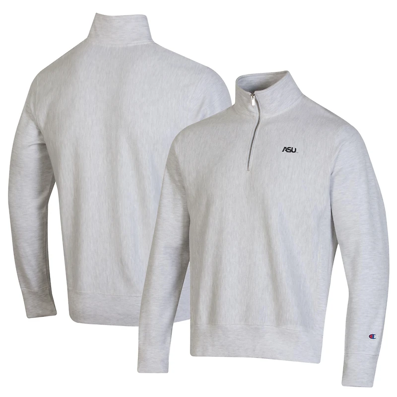 Men's Champion Gray Alabama State Hornets Reverse Weave Quarter-Zip Jacket