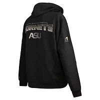Men's FISLL  Black Alabama State Hornets Puff Print Sliced Pullover Hoodie