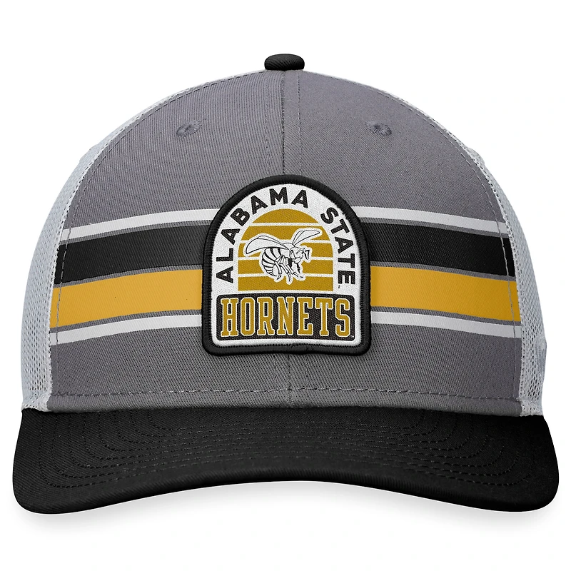 Men's Top of the World Black/Gray Alabama State Hornets Aurora Trucker Adjustable Hat