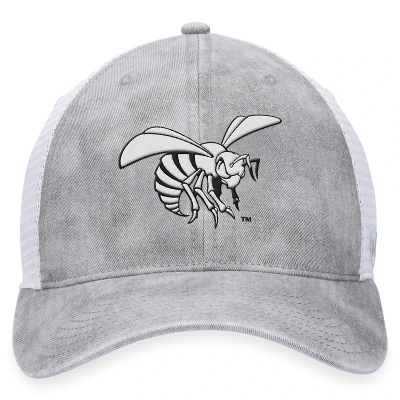 Men's Top of the World Gray/White Alabama State Hornets Slate Trucker Adjustable Hat