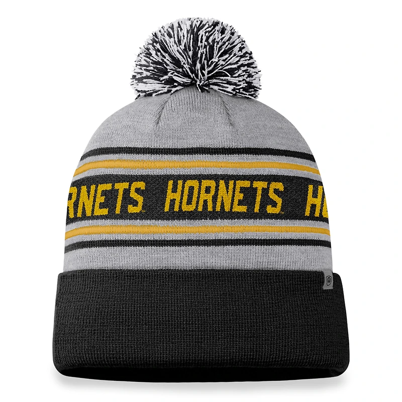 Bonnet en tricot à revers glacial pour hommes Top of the World Heather Grey Alabama State Hornets avec pompon