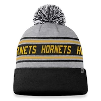 Bonnet en tricot à revers glacial pour hommes Top of the World Heather Grey Alabama State Hornets avec pompon