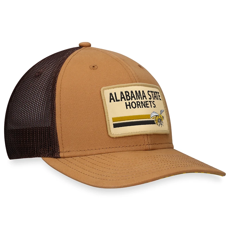 Men's Top of the World Khaki Alabama State Hornets Strive Trucker Adjustable Hat