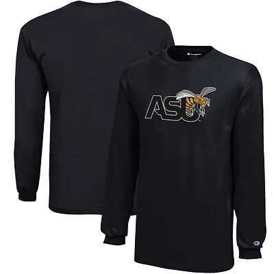 Youth Champion Black Alabama State Hornets Jersey Long Sleeve T-Shirt