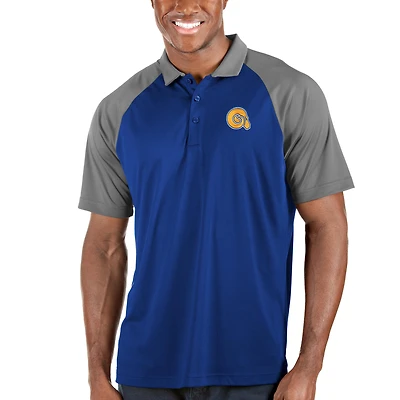 Men's Antigua Royal/Gray Albany State Golden Rams Nova Polo