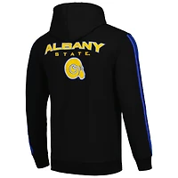 Sweat à capuche surdimensionné rayures FISLL pour hommes, noir, Albany State Golden Rams